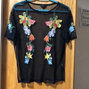 Mesh floral top